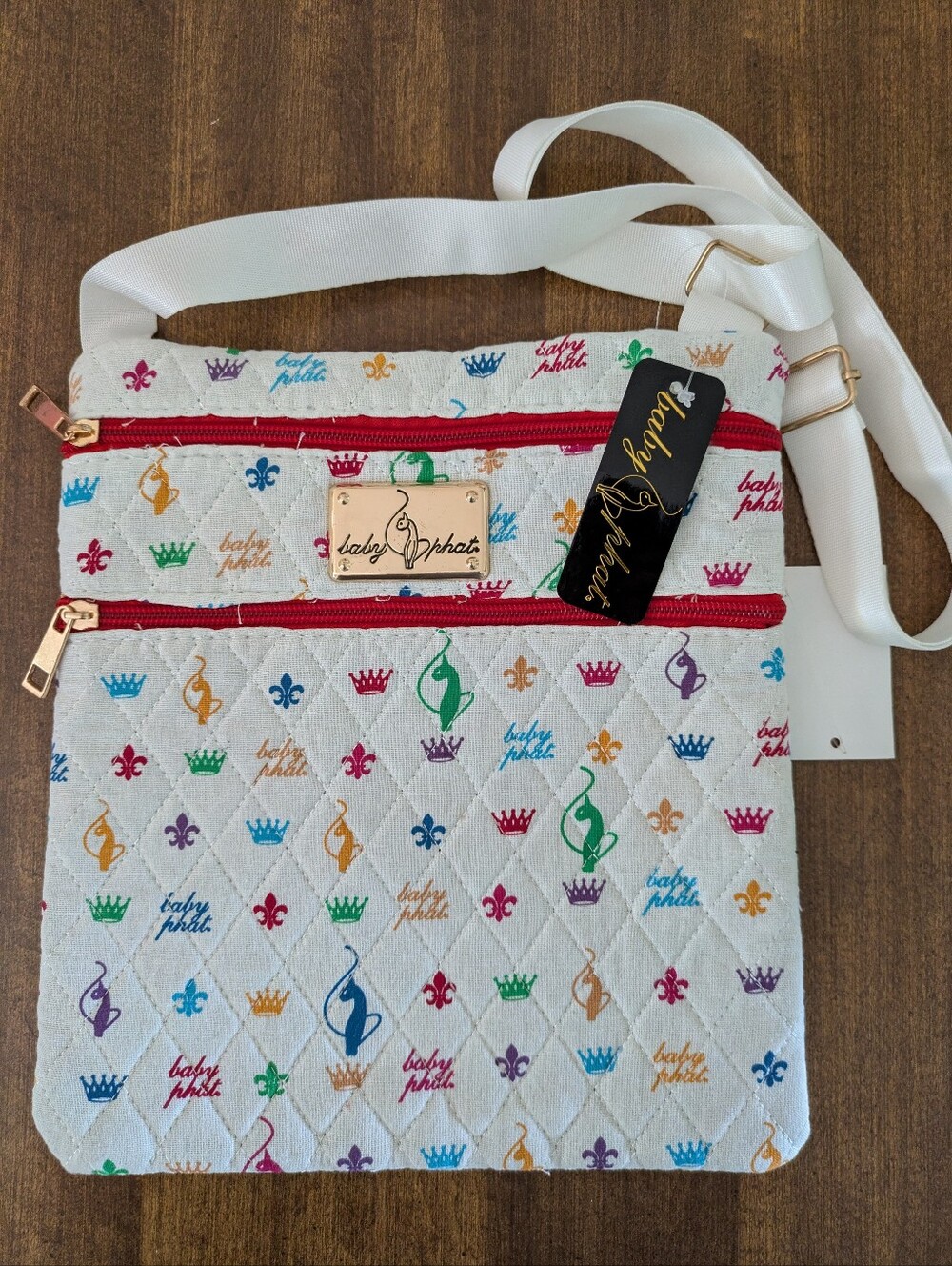 Y2K Baby Phat White Quilted Crossbody Bag NWT